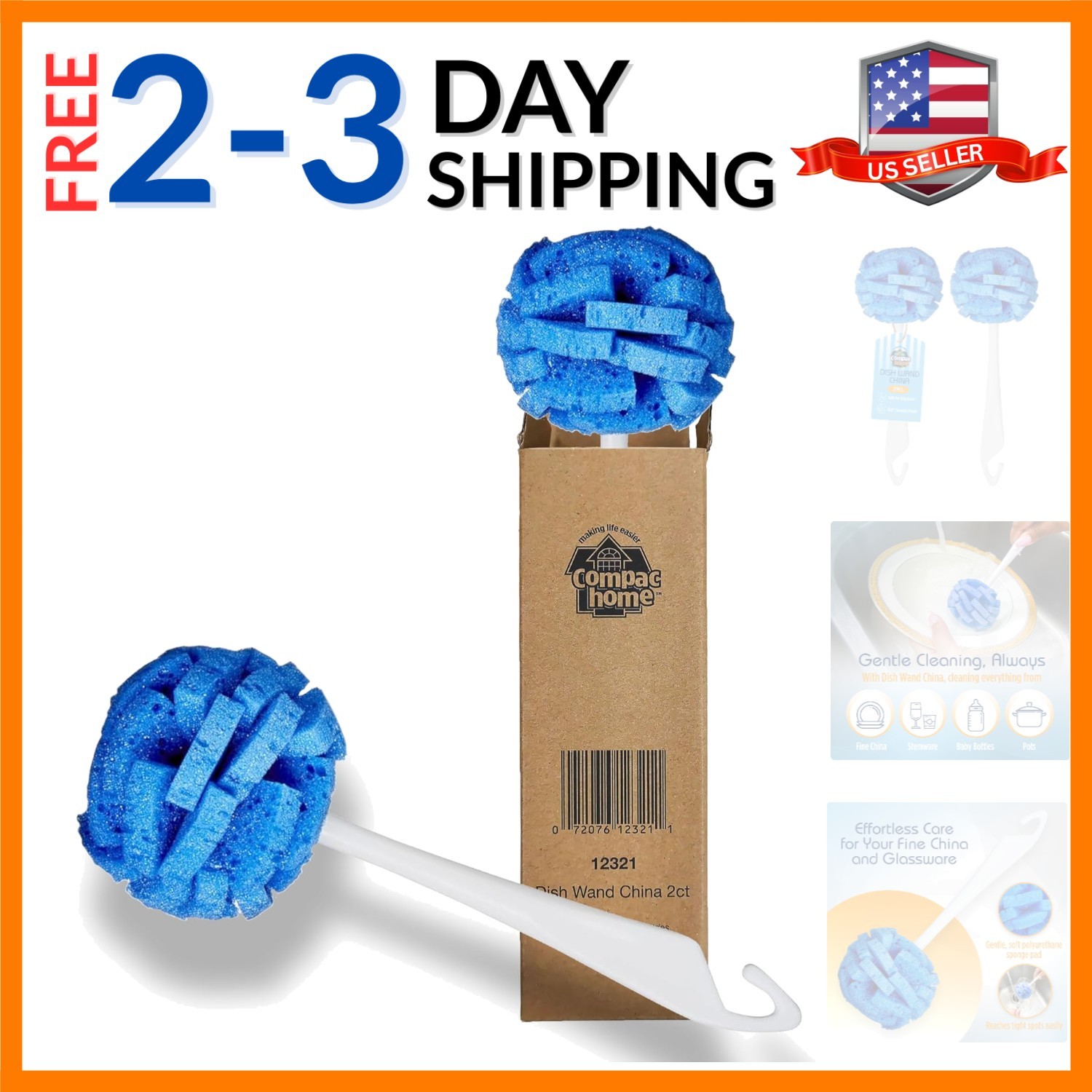 Dish Wand China Durable Foam Sponge Petals Brush and Clean Dishes, Pots, Bott…