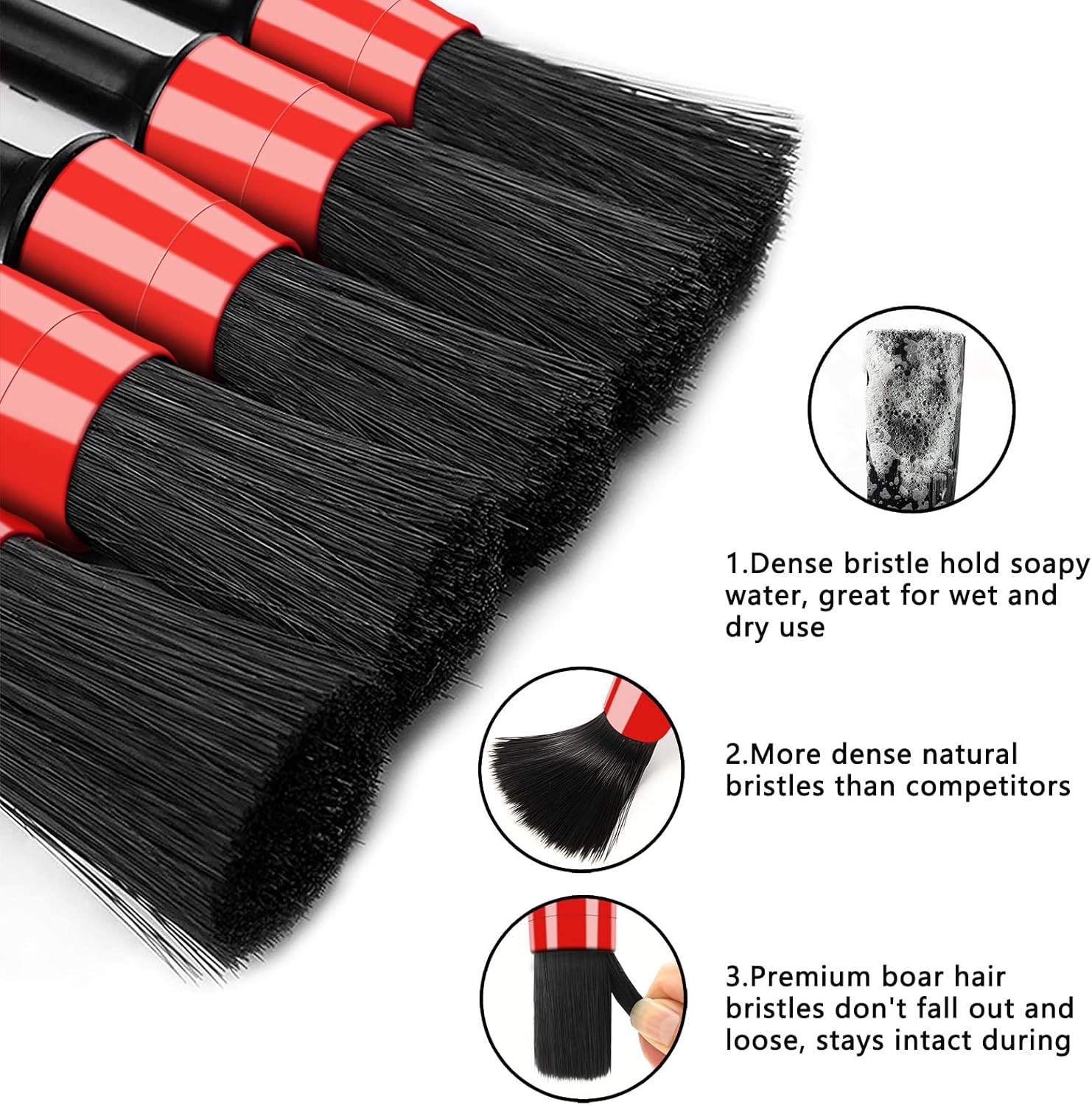 Car Detailing Brush Set Interior Cleaning Kit Soft Bristle Auto Dashboard Vent T
