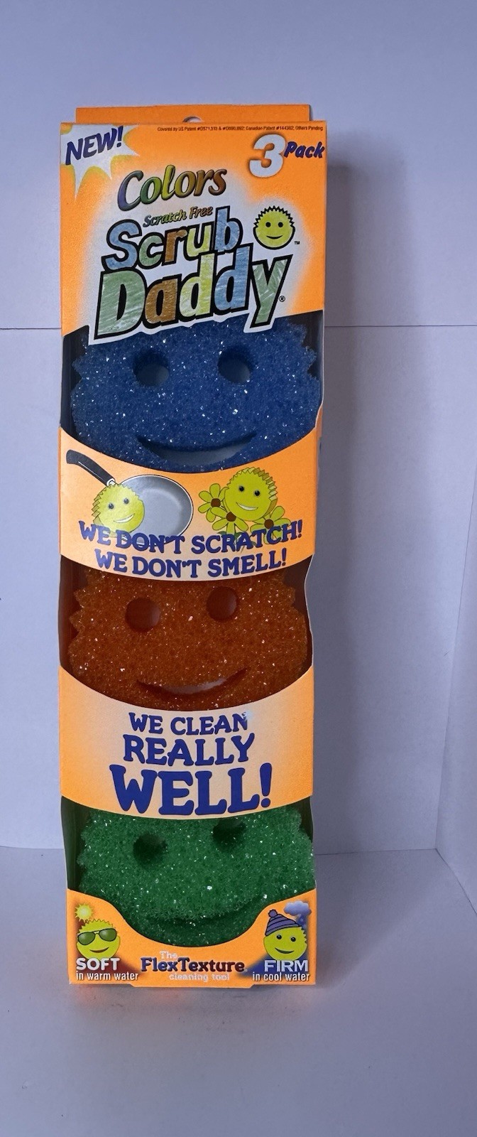 Scrub Daddy Variety Pack 3 Count Colors Flexible Non Scratch Sponges