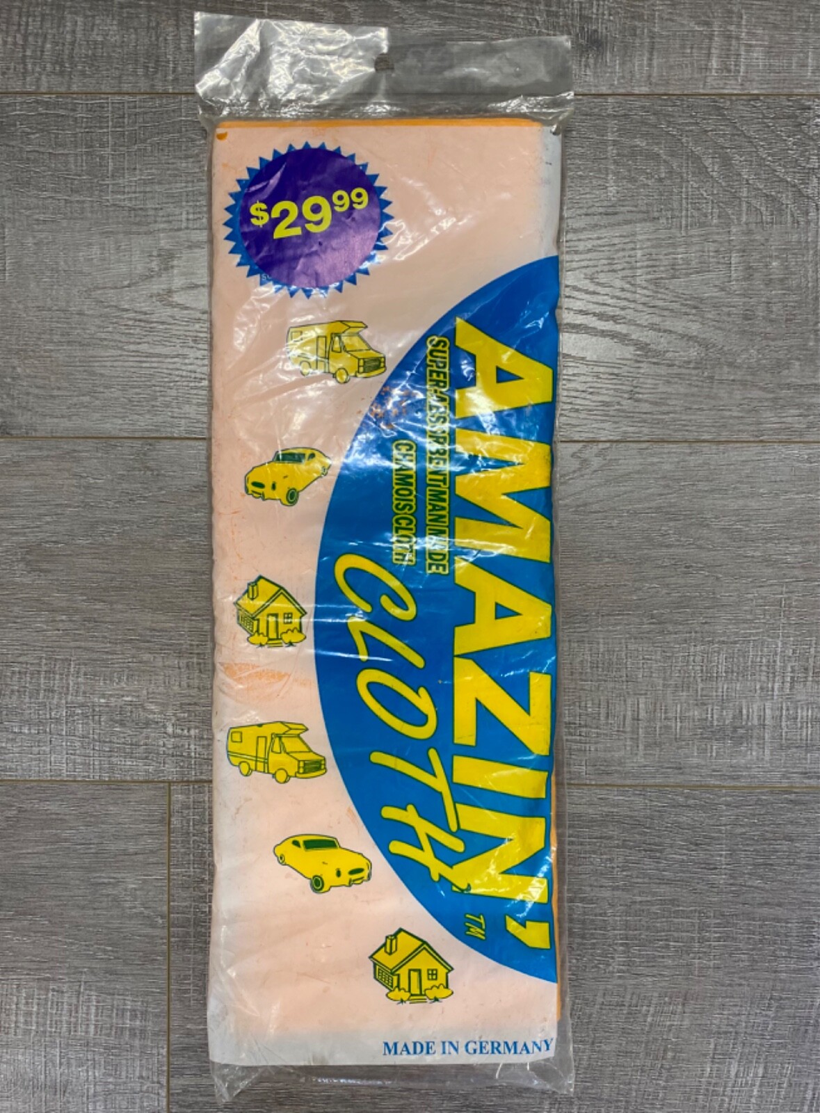 Vintage AMAZIN’ CLOTH Car Chamois Super Absorbent Large 19” Garage House Germany