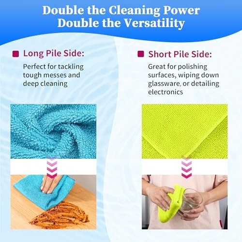 Microfiber Cleaning Cloth – Pack of 48, Multi 48PK 3 Colors Assorted