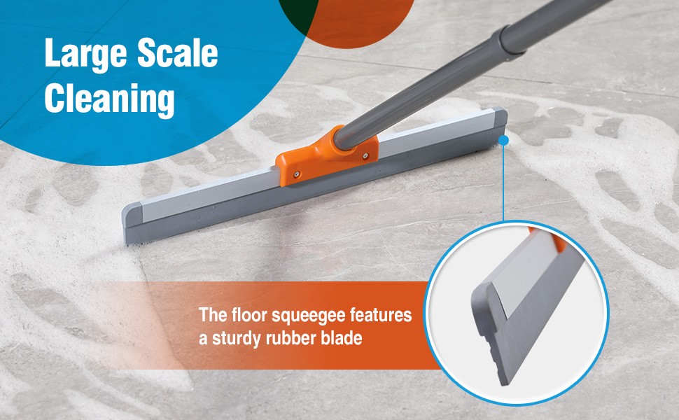 Rubber Floor Squeegee for Concrete Floor, Tile Floor, Metal Aluminium Heavy Duty