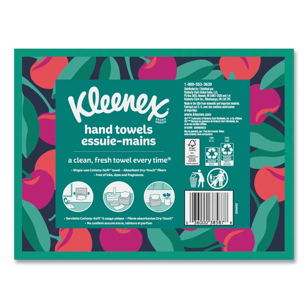 Kleenex 38586BX Everyday 8″ x 9.1″ 1-Ply Hand Towels – White (60/Box) New