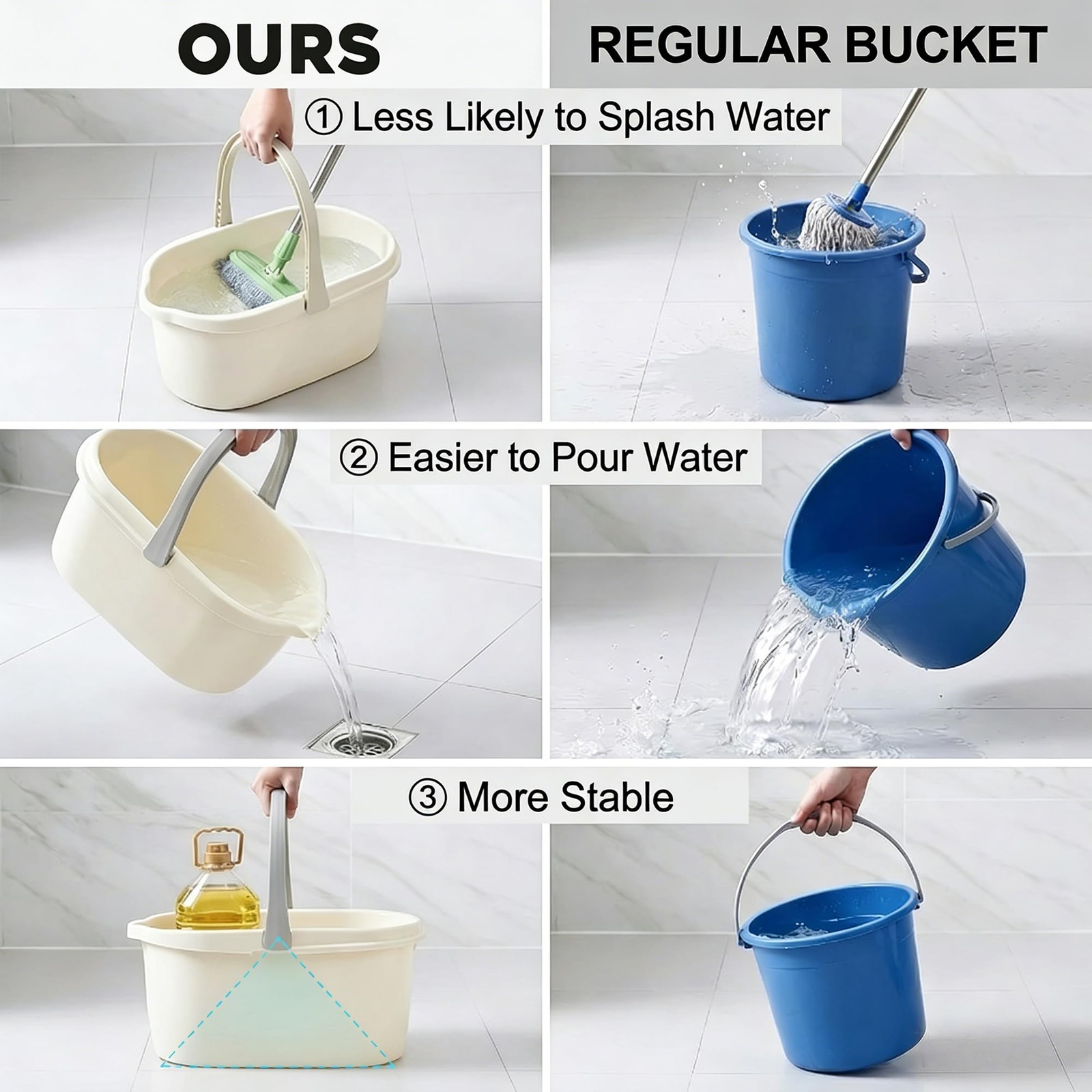 4.5 Gallon Cleaning Bucket, Good Grips Household Mop Bucket for Cleaning Supp…