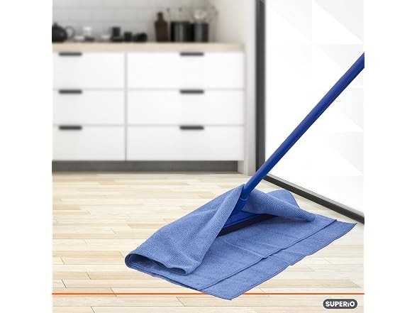 Superio Microfiber Squeegee Mopping Towel 3 Pack Blue 20\”x30\”