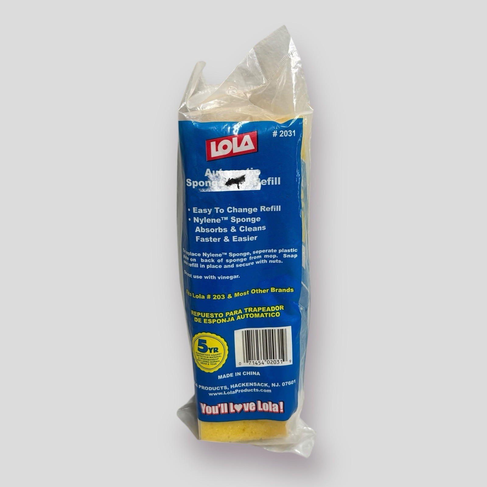 LOLA Automatic Sponge Mop Refill Super Absorbent Head #2031 NOS