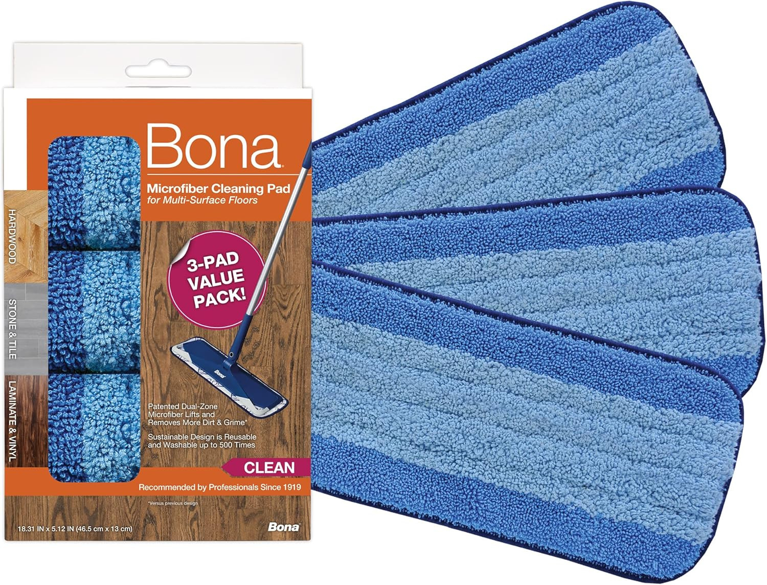 Bona Multi-Surface Floor Premium Spray Mop with Cleaner Refill, 128 Fl Oz