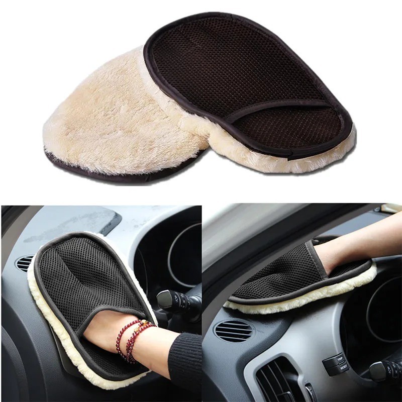 1pcs Soft Microfiber Wool Car Wash Glove – Scratch-Free Cleaning Mitt for Auto