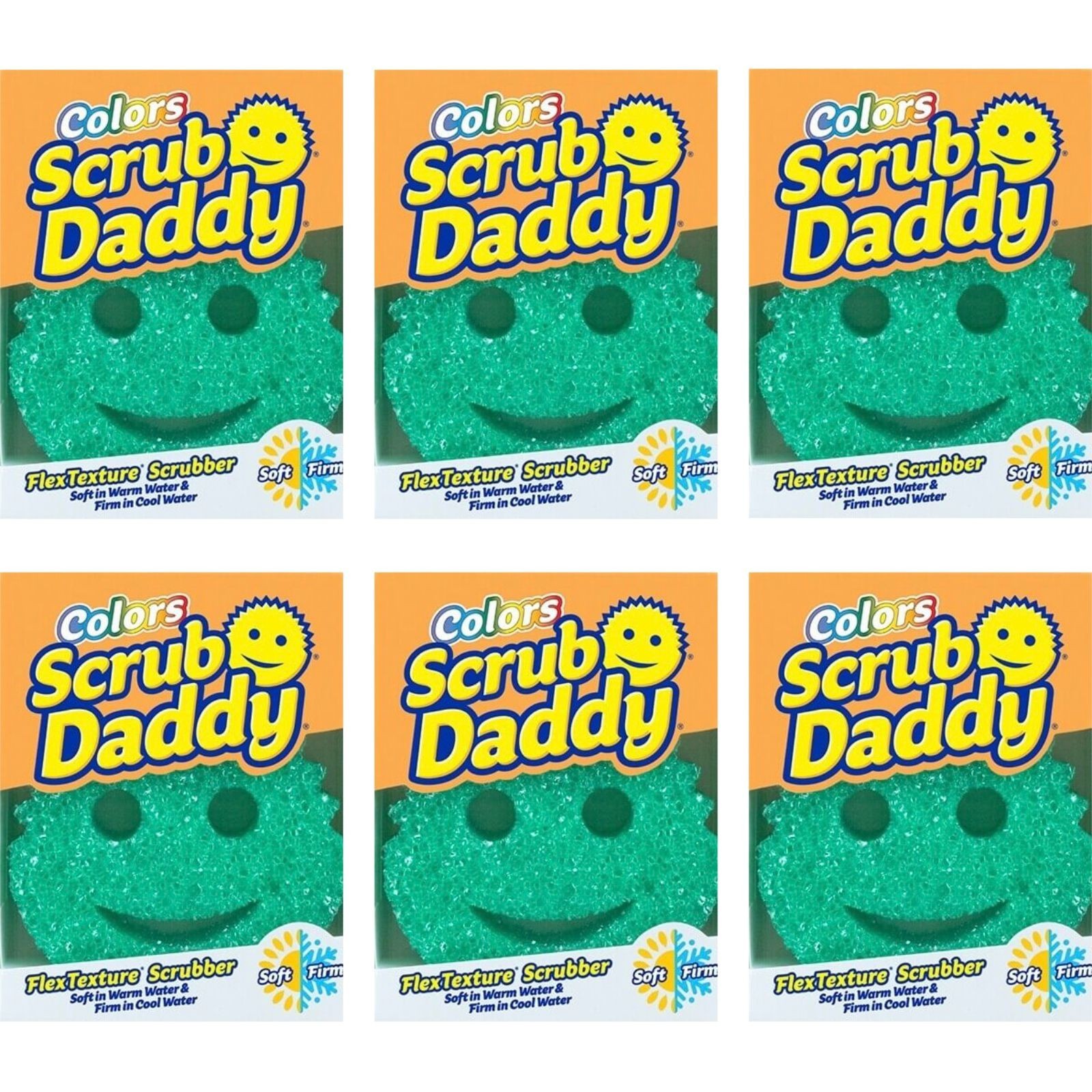Scrub Daddy Colors FlexTexture Scrubber Sponges Green Scratch Free