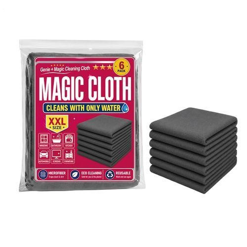 Genie Magic Cleaning Cloth 6-Pack,Microfiber Cleaning Cloths 16×12 Inch,Reusable