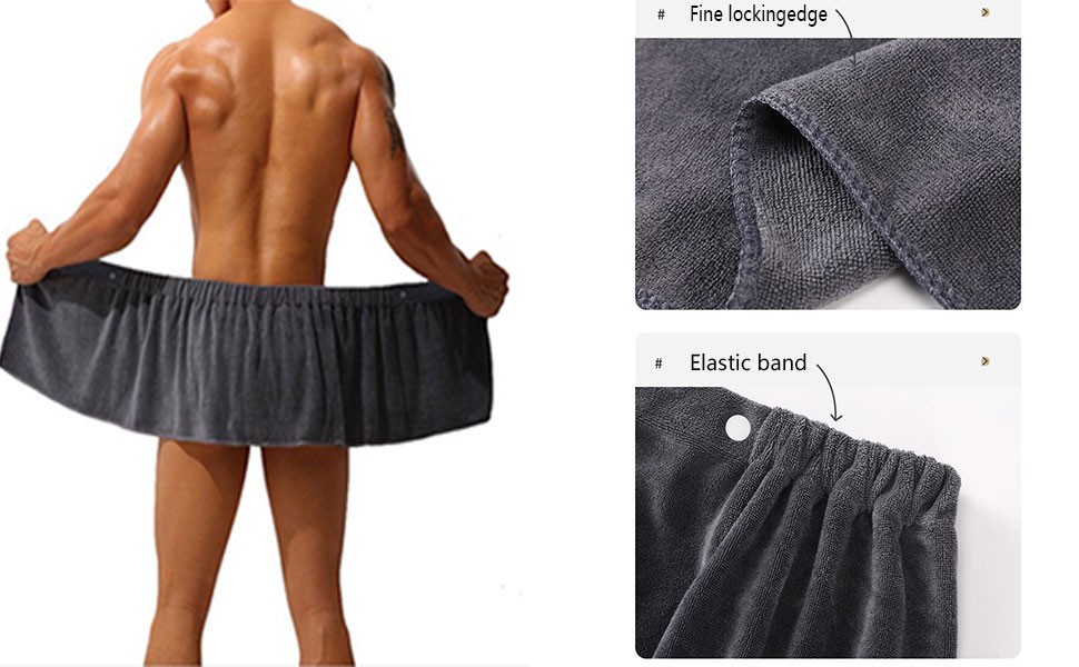 Men Soft Wearable Bath Towel Short Pants Soft Mircofiber Swimming Beach Towel