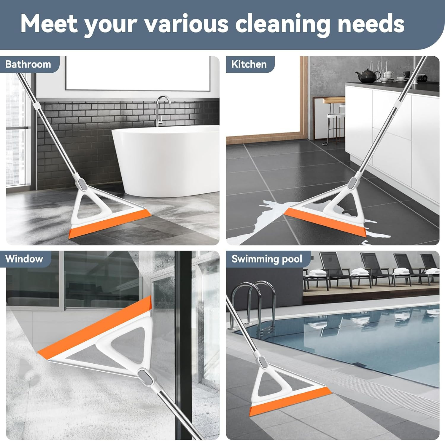 Multifunction Magic Broom, Silicone Squeegee Broom for Floor, Rubber Broom Sweep