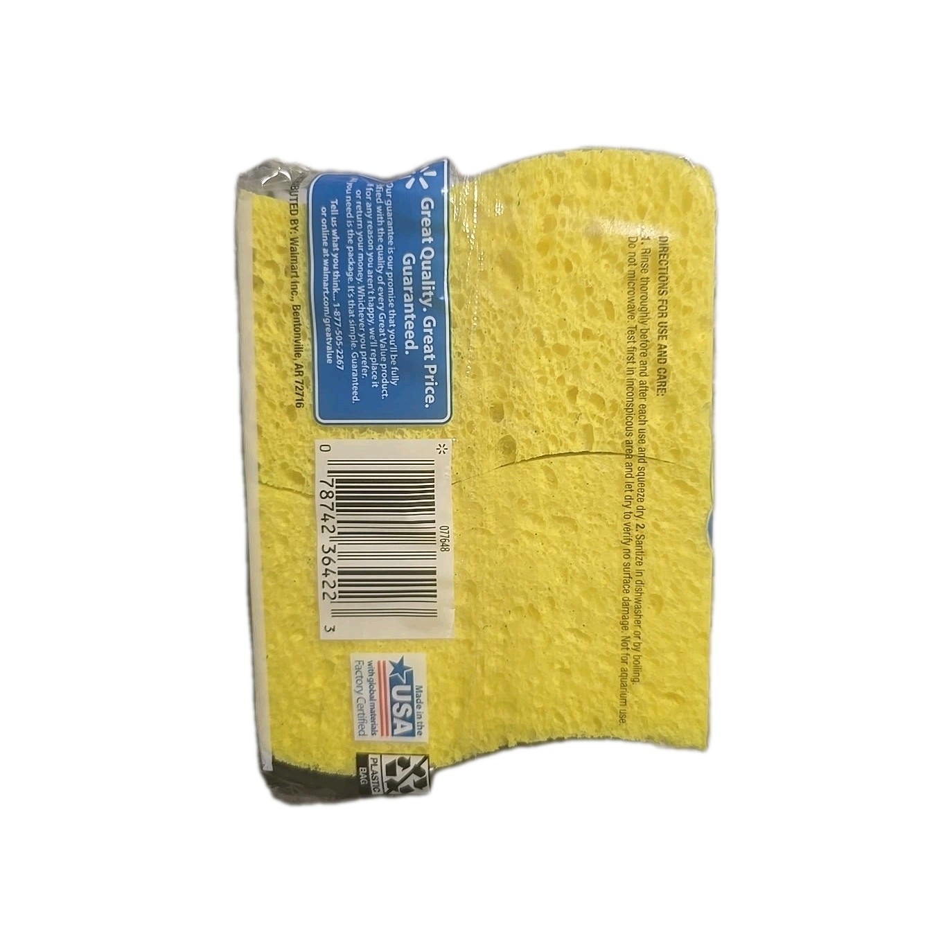 Great Value Non-Scratch Scrub Sponges, 2-Pack (8 Count Total)
