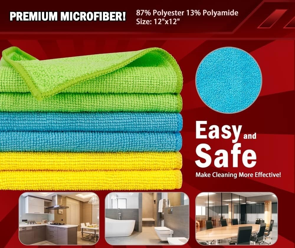 Paño De Limpieza De Microfibra Trapos De Toallas, 150 Piezas Multicolor NEW US.