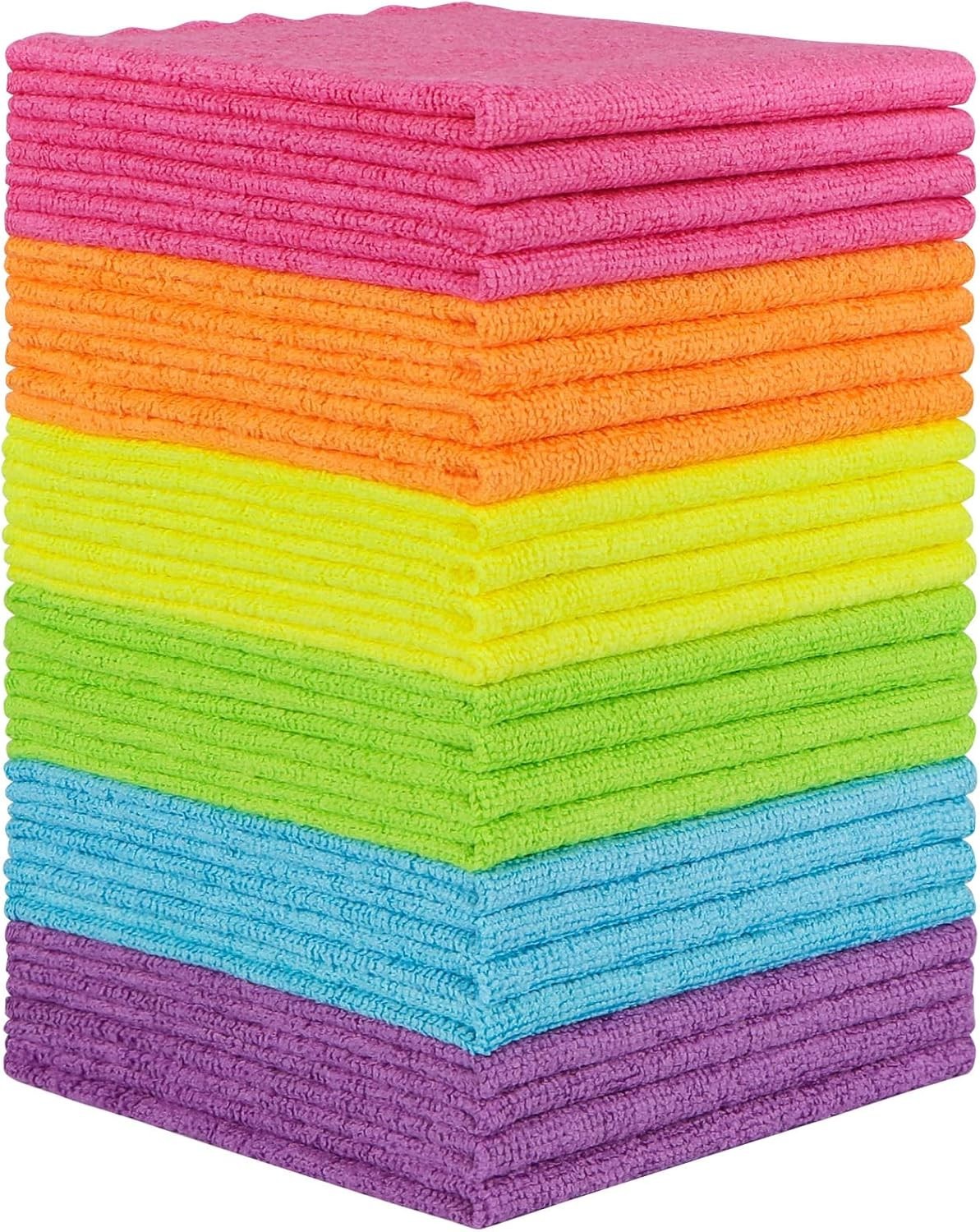 Orighty Microfiber Cloth 24 Pack 12×11 Absorbent Lint Free Reusable