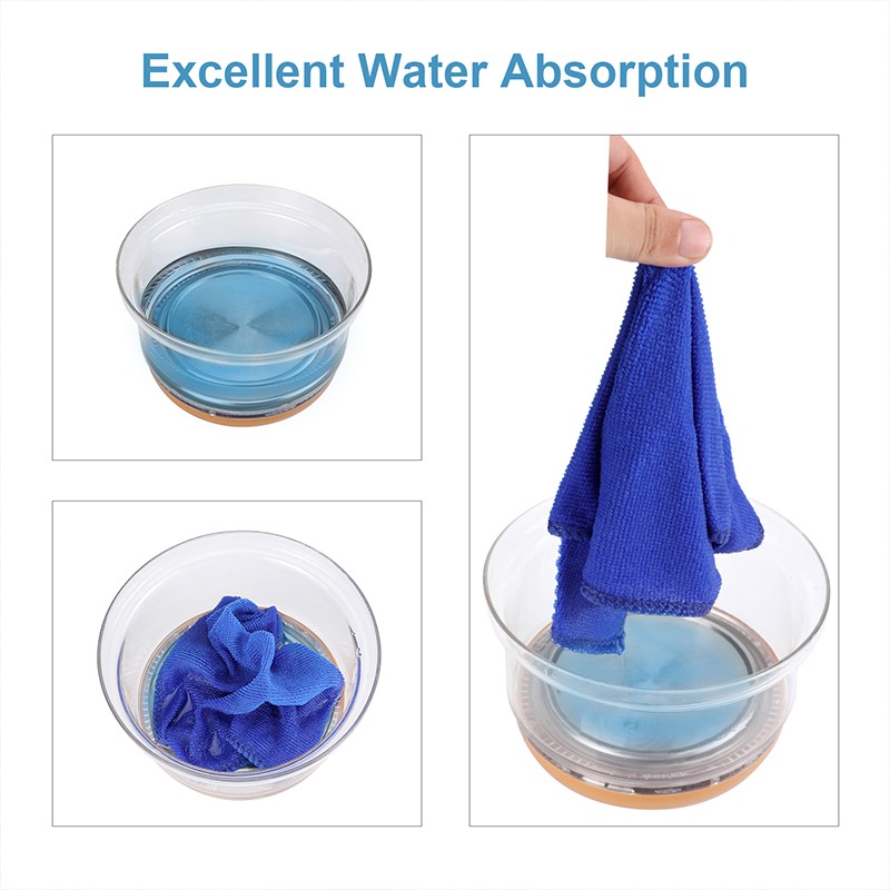 Lots Paños de limpieza de microfibra Toalla de lavado azul para cera de pulido