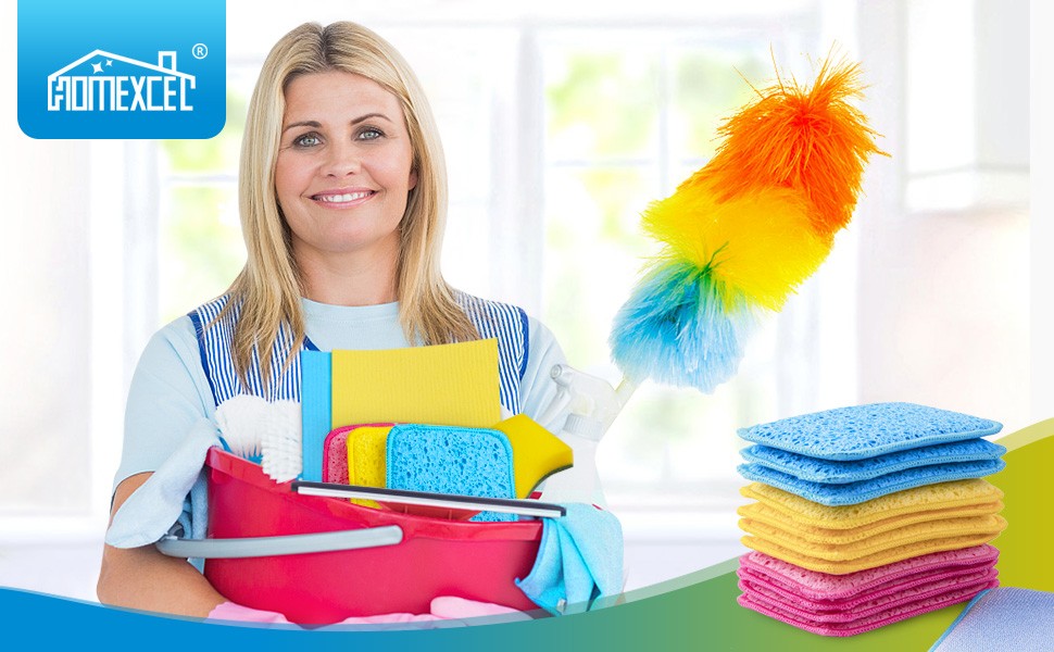 12 Pack Scrub & Wipe Cloths, Dual-Sided Sponges for Kitchen, All-Purpose Cloth