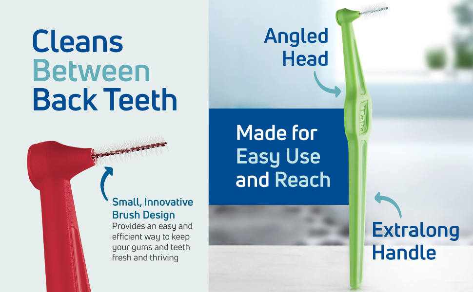 Interdental Brush Angle, Angled Dental Brush for Teeth Cleaning, Pack of 6, 0.6
