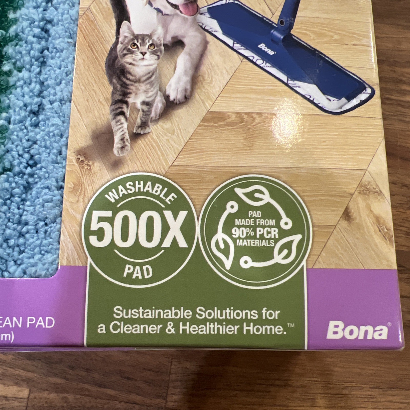 Lot Of 5 BONA Microfiber Cleaning Pad Multi-Surface Floors Reusable Washable