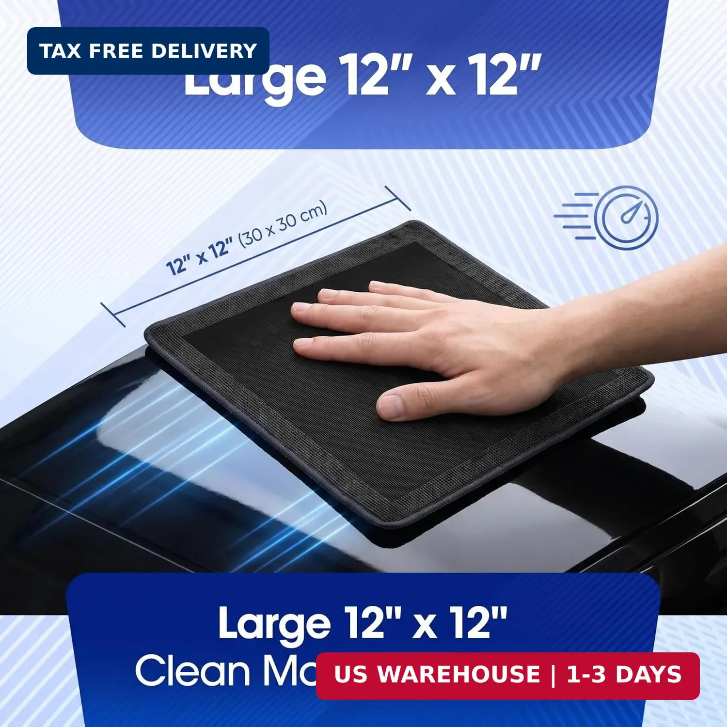 NADUSEP 2 Pack Clay Towel for Auto Detailing 12″ x 12″ – Reusable Synthetic Clay