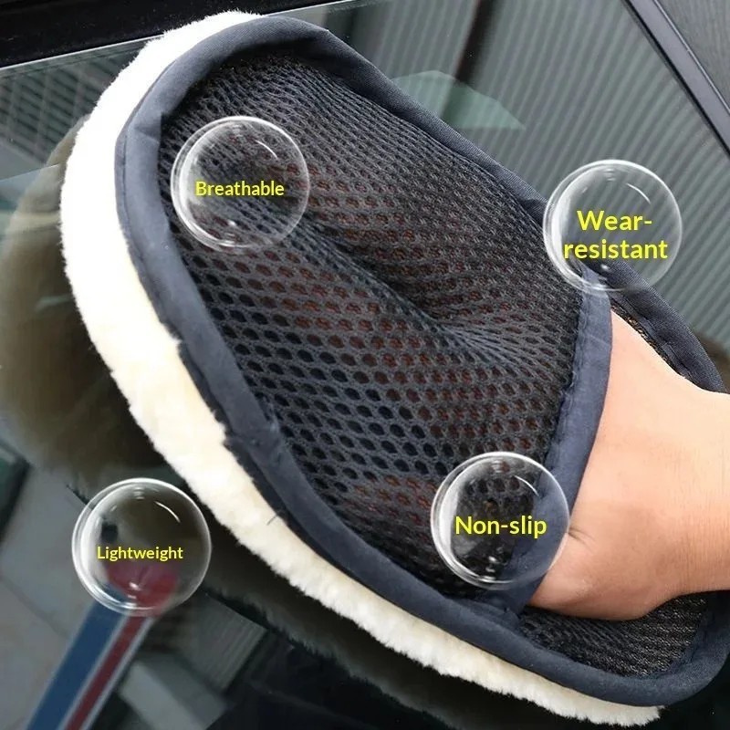 Thick Fleece Car Wash Glove Cleaning Mitt Waxing Detailing Maintenance Tool Set