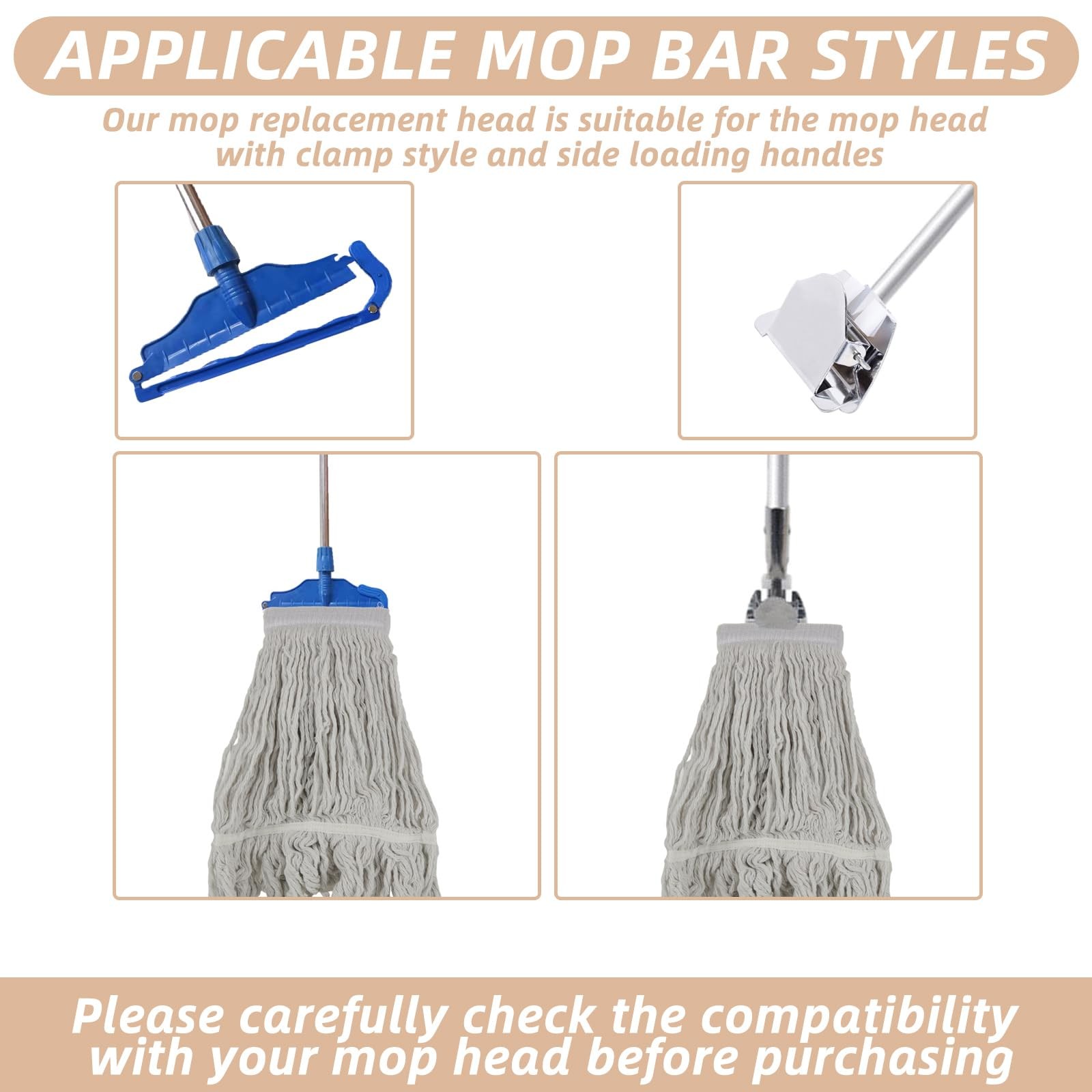 10 Pcs 16oz Mop Head Commercial Heavy Duty Mop Head for Floor Cleaning Wet In…