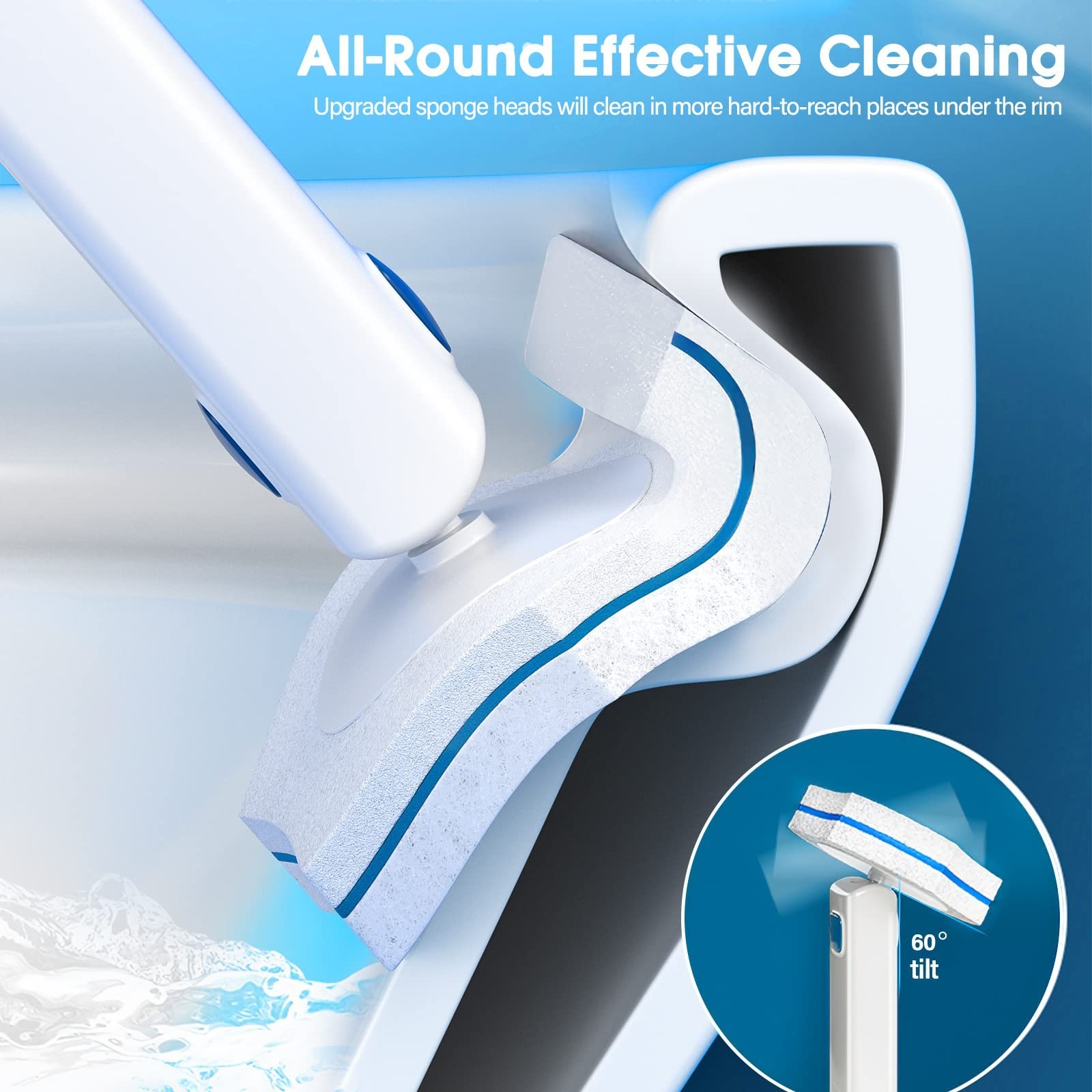 Disposable Toilet Brush with 48 PCS Refills, Disposables Toilets Cleaning Sys…