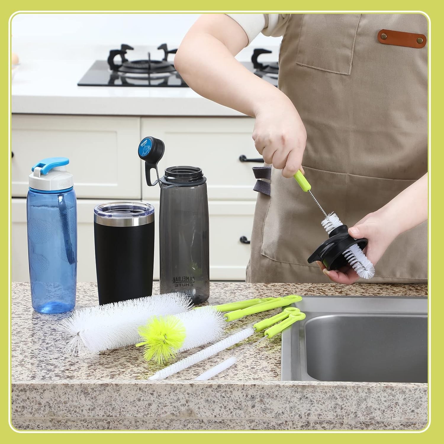 Bottle Cleaning Brush Set – Long Handle Bottle Cleaner for Washing Narrow Neck