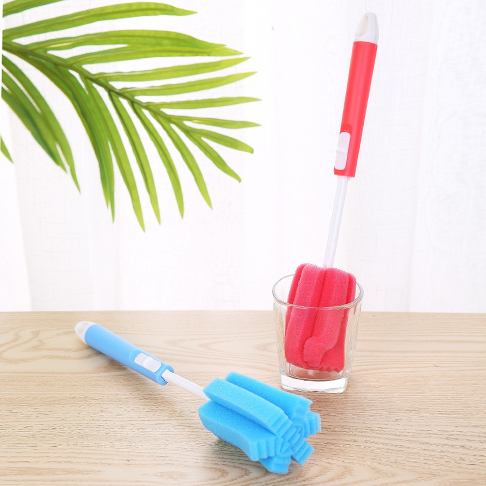 Sponge Bottle Brush with Easy Grip Handle for Glass and Feeding Bottle Use