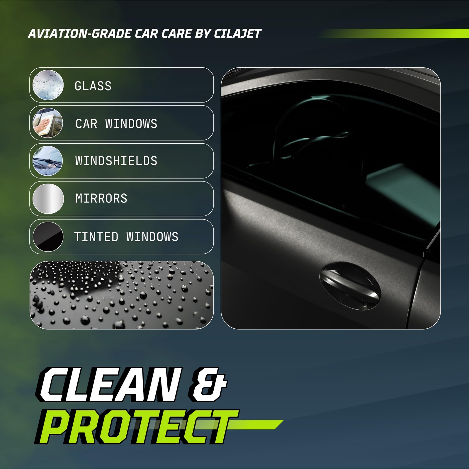 Cilajet Care Glass Cleaner (16 oz) – Auto Window 16 Fl Oz (Pack of 1)