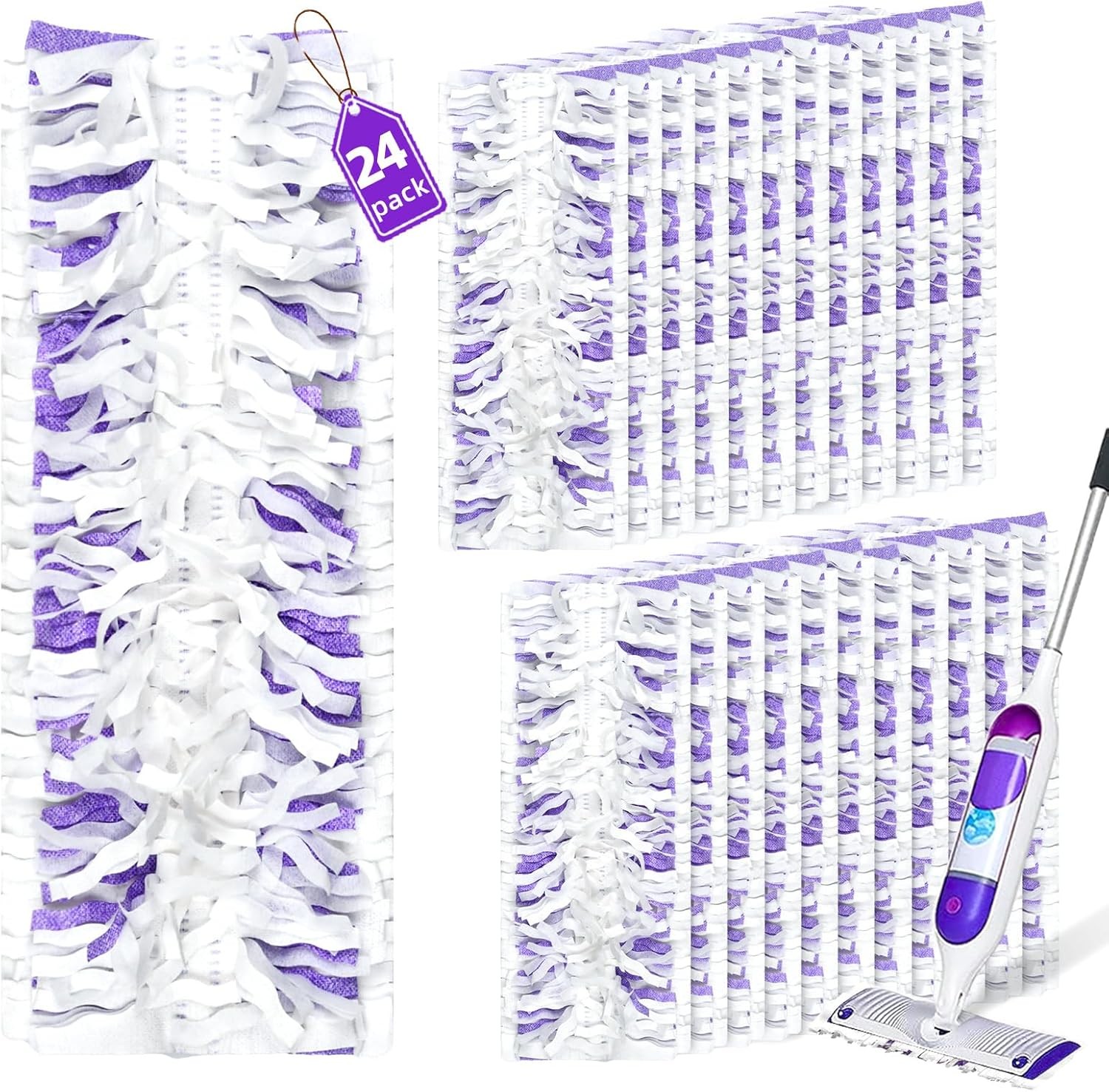 24 Count Disposable Power Mop™ Refills Compatible with Swiffer® Power Mop™,