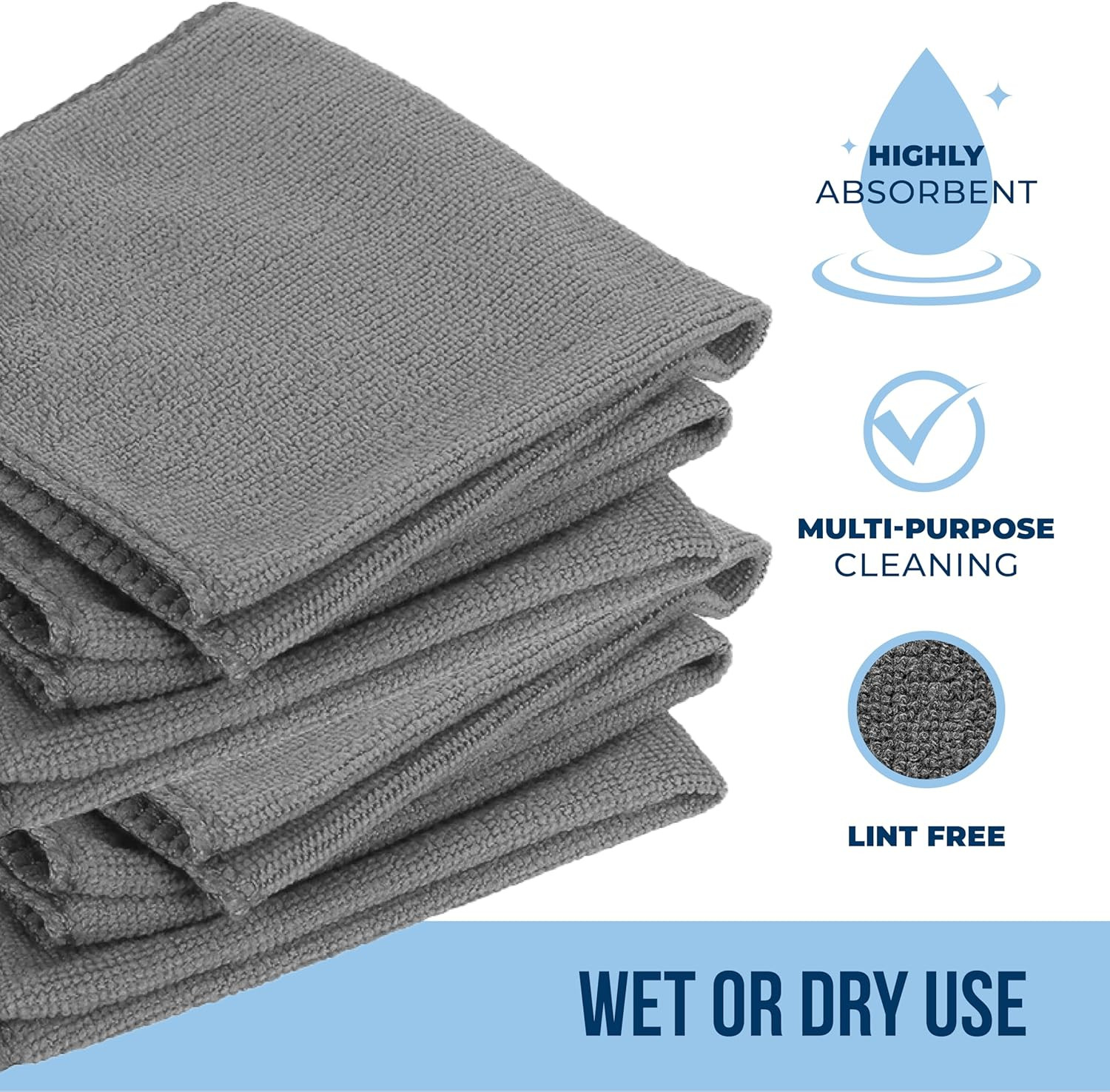 Microfiber Cleaning Cloth 11.5″ X 11.5″ 150 Pack – Edgeless Microfiber Towels fo