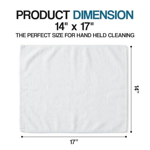 60 Pack of 14×17 Inch Cotton Towels – Absorbent, Reusable Cleaning Rags, Terry C