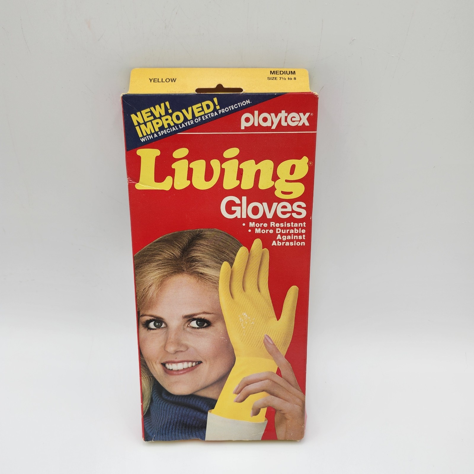 Vintage Playtex Living Gloves Yellow Size Medium Made In USA – NOS