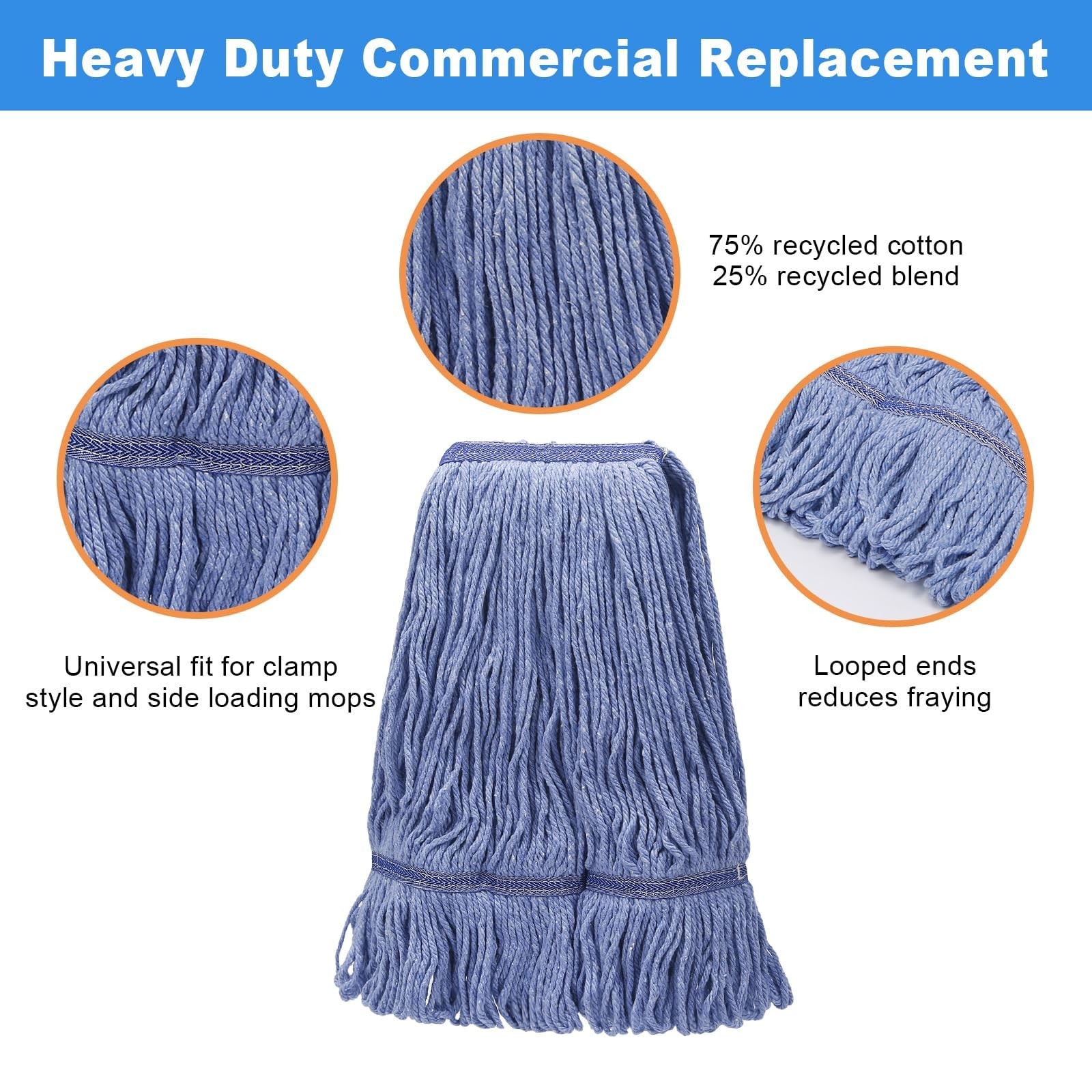 kCarpolyGeneral Cleaning Mop Heavy Duty Commercial Replacement, Heavy Duty Mo…