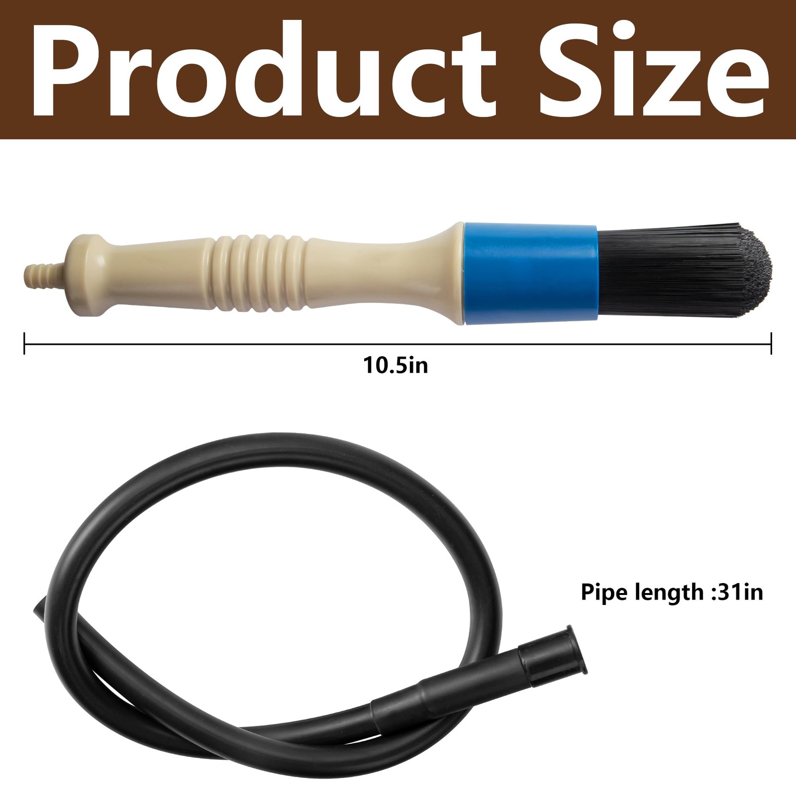 moonoom Parts Washer Brush with Hose- Wear Resistant Parts Cleaning Brush with 3