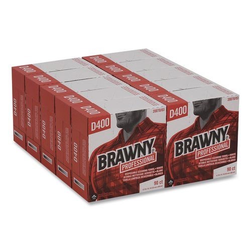 Brawny Medium Duty DRC Wipers, 1-Ply, 9.25 x 16.3, 90 Wipes/Box, 10 Boxes/CT