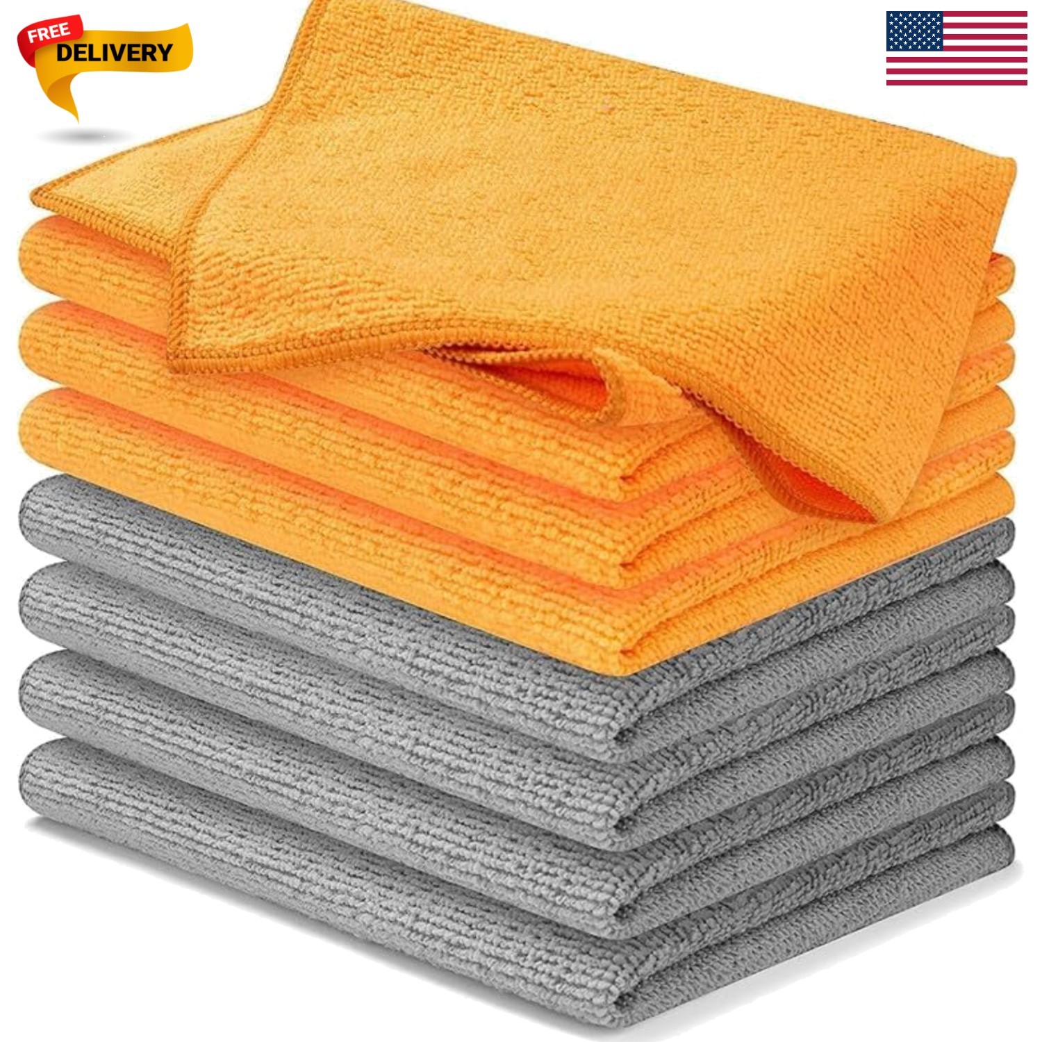 Microfiber Cleaning Cloth – 8 Pcs 12″x11″ – High Performance – 1200 Washes, U…