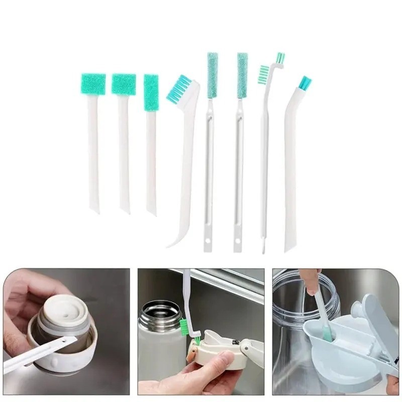 9pcs Household Cleaning Brush Set – Multi-Purpose Bottle, Window & Crevice Clean