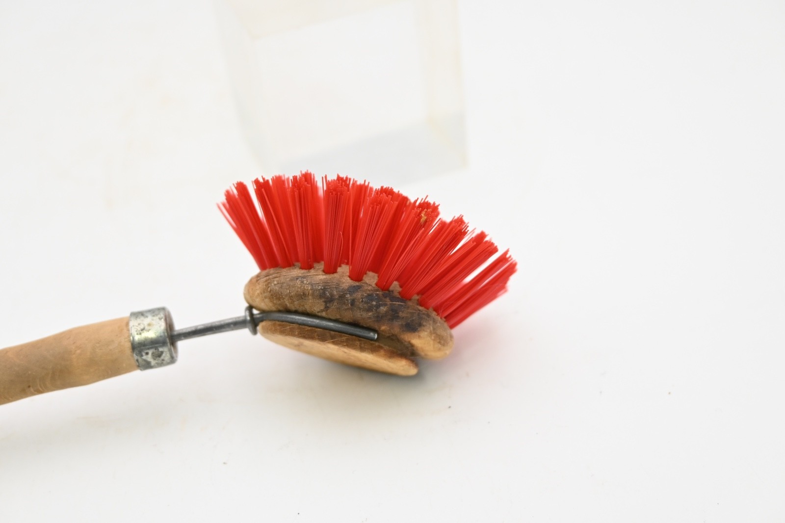 Vntg Wood Handle Vegetable Bristle Scrub Brush Cleaning Utensil Tool W Germany