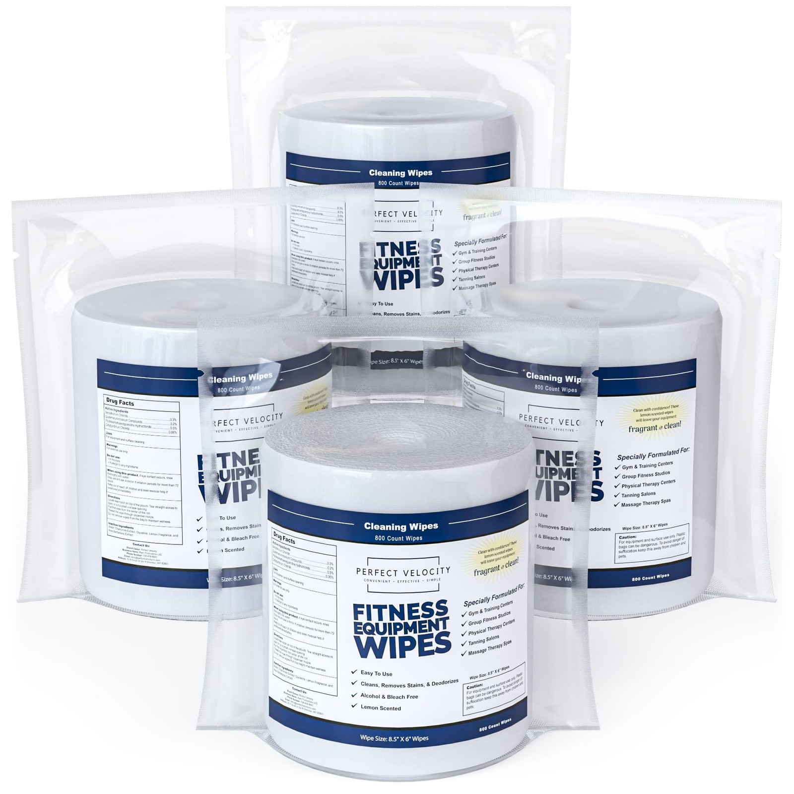 Fitness Gym Equipment Wipes – 4 Rolls of 800 Pre-Moistened Cleaning Refill We…