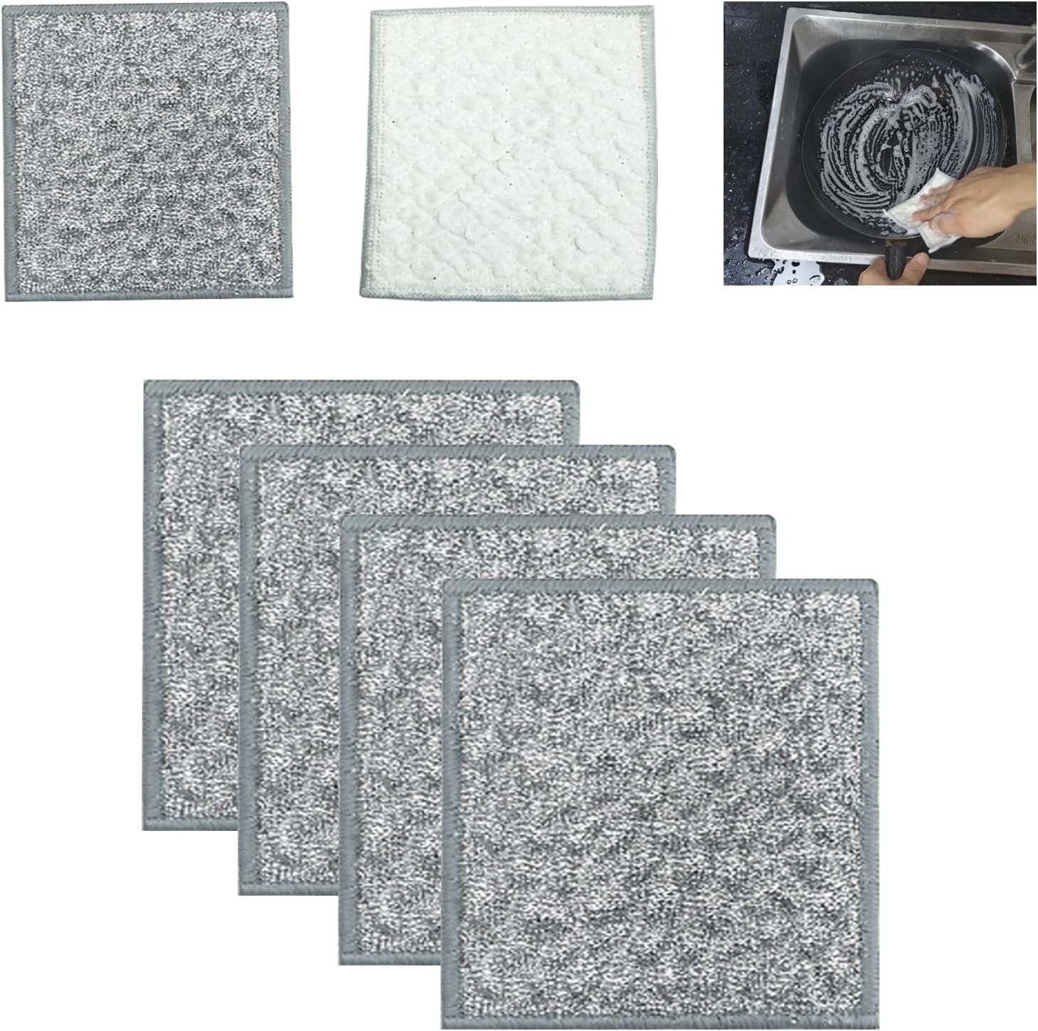 Double layer metal wire scratch free cloth dry & wet dual-purpose metal wire