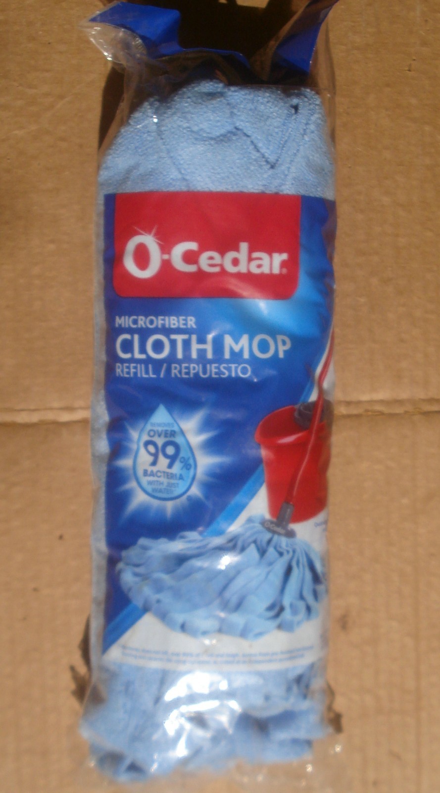 O-Cedar Microfiber Cloth Mop Refill Blue 1 Count Pack of 1 NIP (BL-WC)