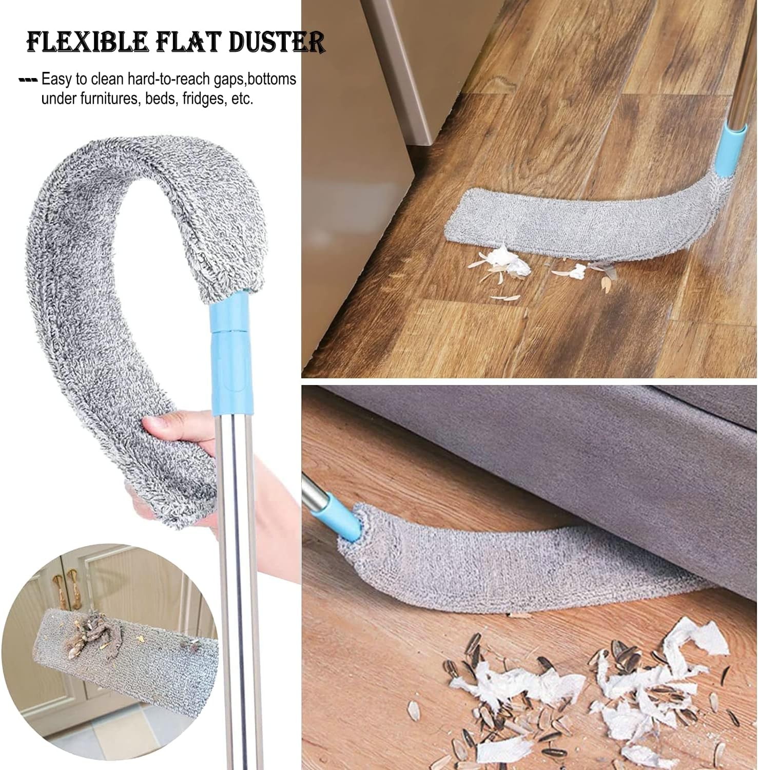 Long Handle Retractable Gap Cleaning Duster Microfiber Household Dust Removal