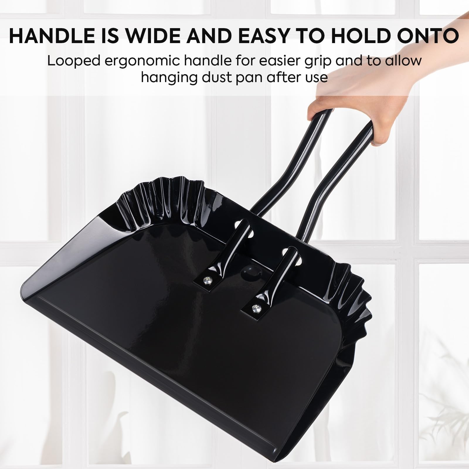 17In Large Dust Pan and Brush Set,Heavy-Duty Dust Pan | Handheld Dustpan