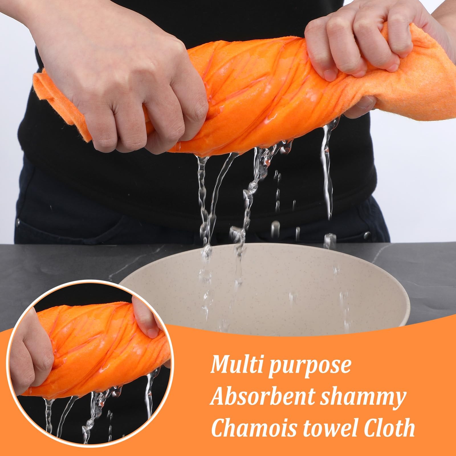 10 Pack Shammy Cloths, 27 X 20 Inch Extra Large Absorbent Cleaning Towels, Re…