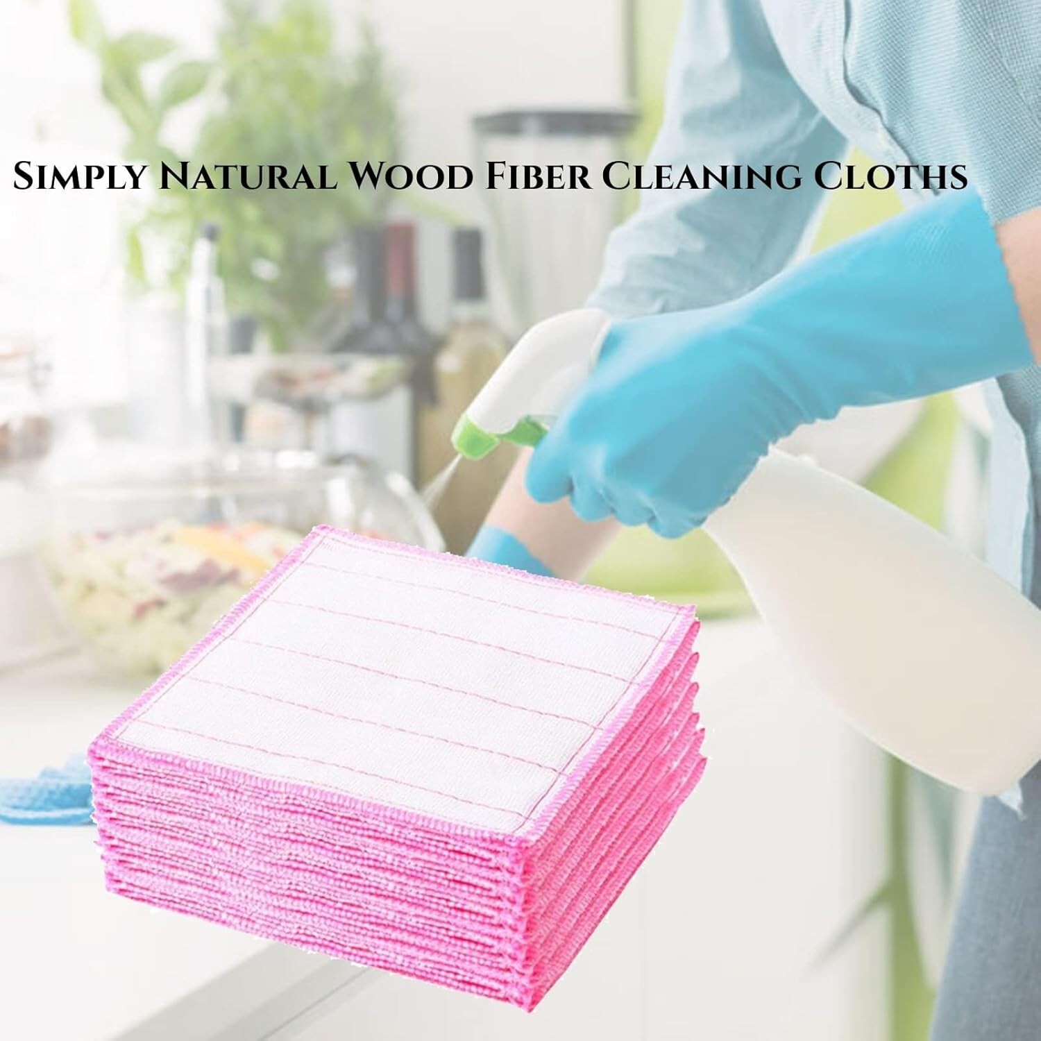 20Pc Natural Wood Fiber Cleaning Cloth Odor Free Dish Cloth Reusable Dish Towel