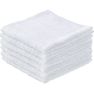 Terry Cloth Rags White Washcloths 100% Cotton 12″ Cleaning Cloths, Kitchen