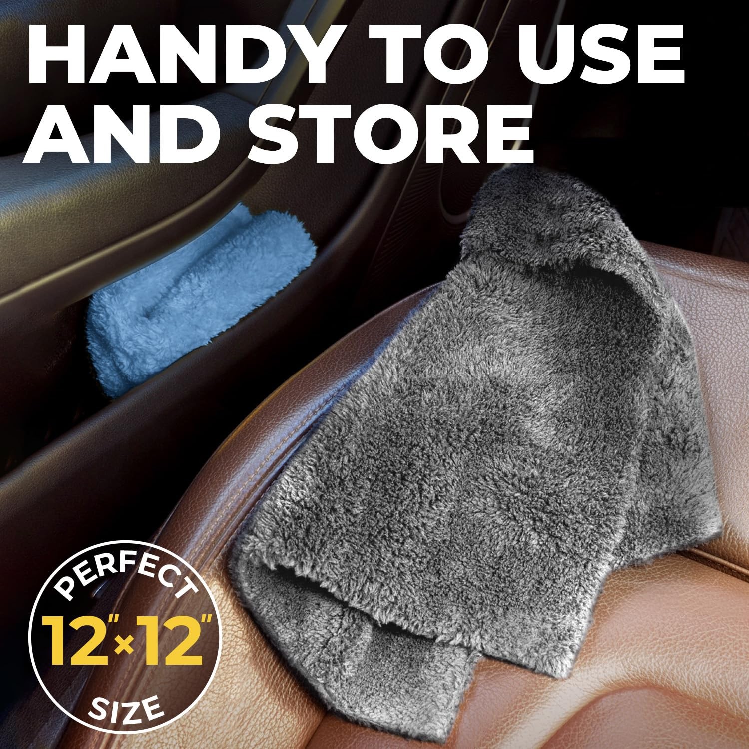 Ultra Absorbent Microfiber Towels for Cars 6 Pack Edgeless Cloths 12″x12″