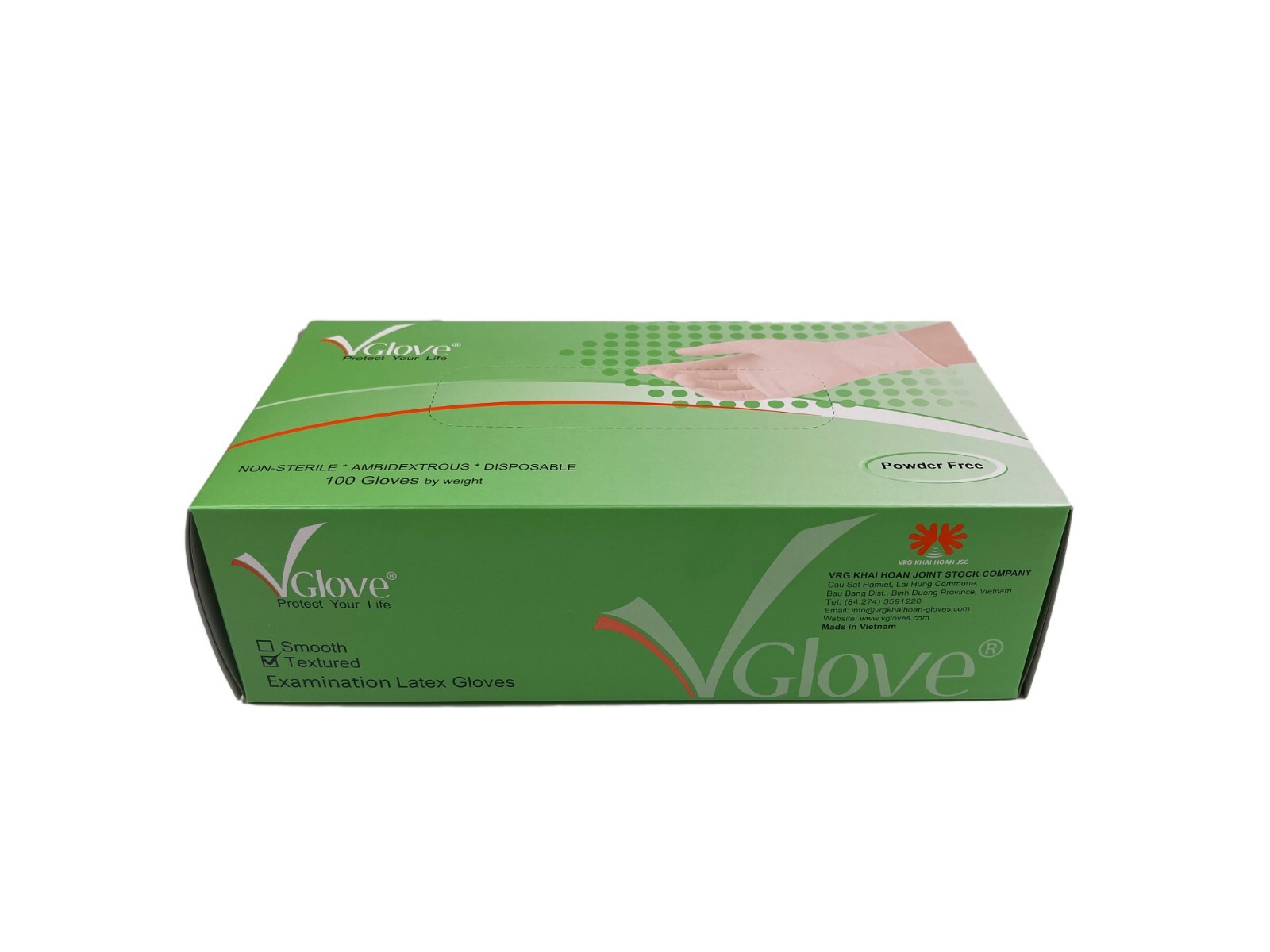 VGLOVE Latex Disposable Exam/Medical Gloves 4 Mil, Powder Free, 1000 pcs / case